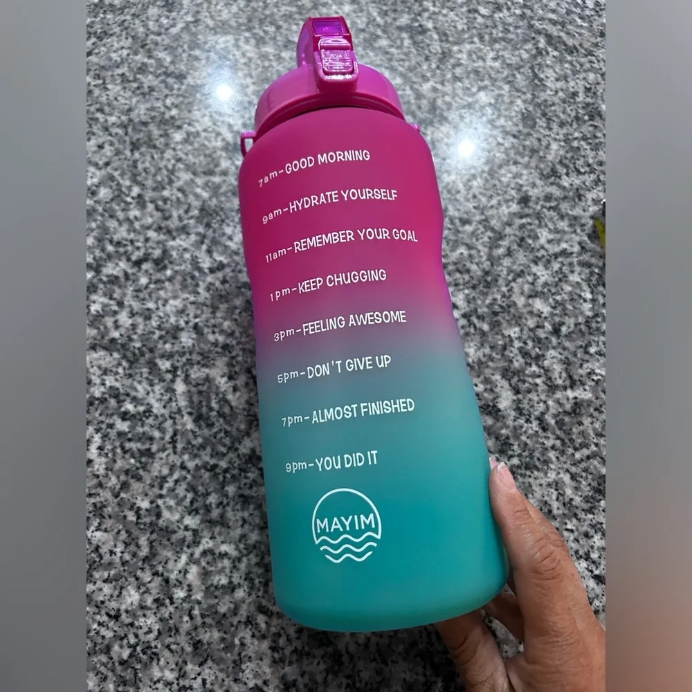 MAYIMBOTTLE • Large Pink & Aqua Bottle • - Picture 1 of 8